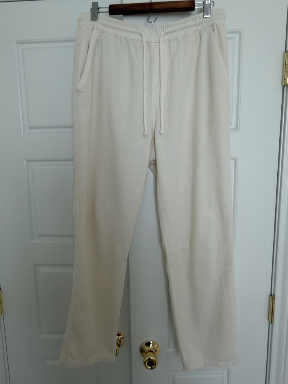 Zara Men's Cream Drawstring Lounge Pants
